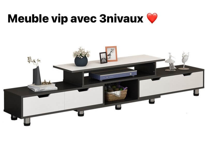 Table Basse TV Moderne avec Rangement – Meuble TV Design pour Salon